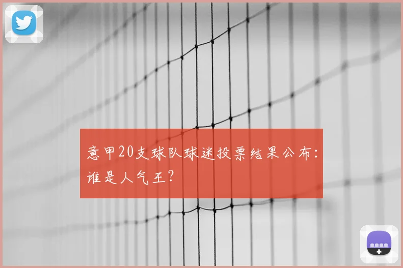 意甲20支球队球迷投票结果公布：谁是人气王？